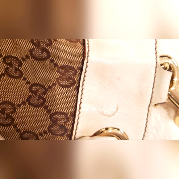 GUCCI - Tote Bag Vintage Monogram  Positano GG -w/silk gucci scarf- AUTHENTIC- - Picture 7 of 12